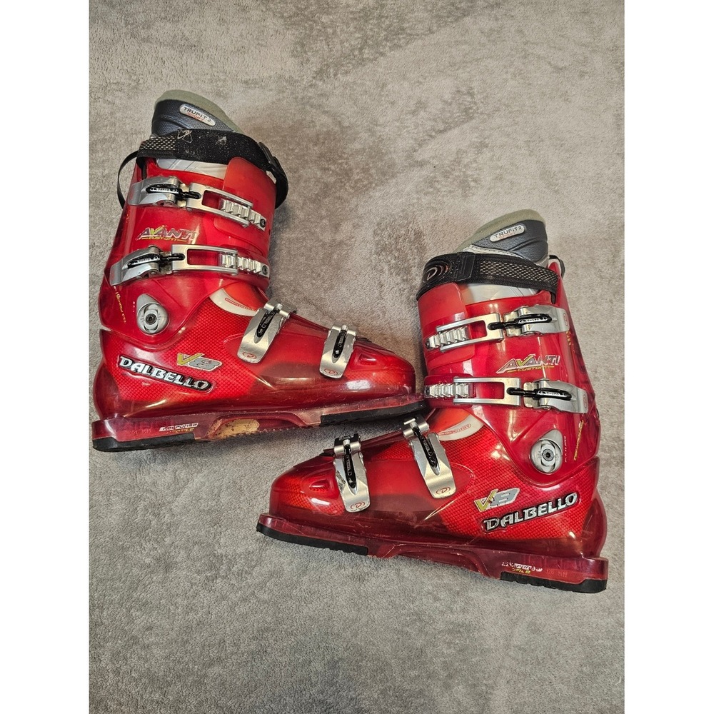 Dalbello Avanti V9 Mens Downhill Ski Boots Red Translucent 326mm Trufit 2.0